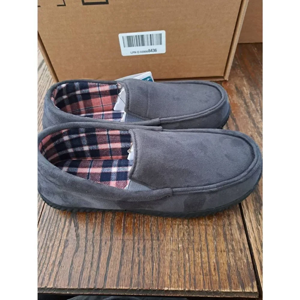 New Size 9 Rock Dove Grey Alexander Flannel Lined Loafer Slippers House Shoe NWT - Picture 10 of 12